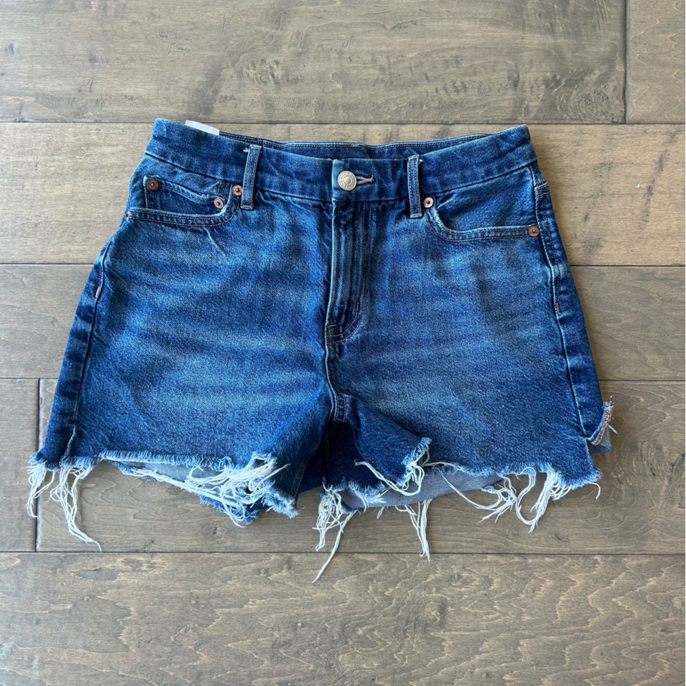 American Eagle Outfitters Blue Jean Cut Off Denim Shorts Distressed Frayed Hem